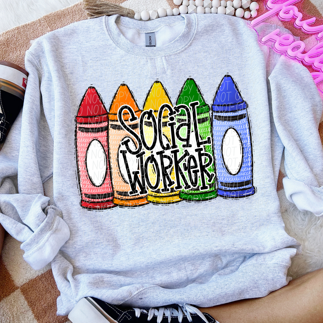 Primary Crayon School Grades and Occupations DTF Print