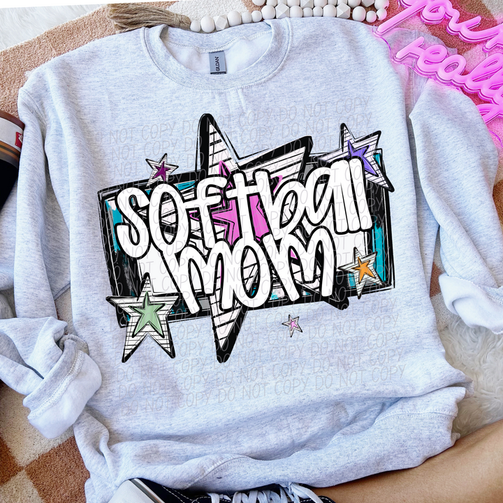 Bright Stars Sports Mom DTF Print