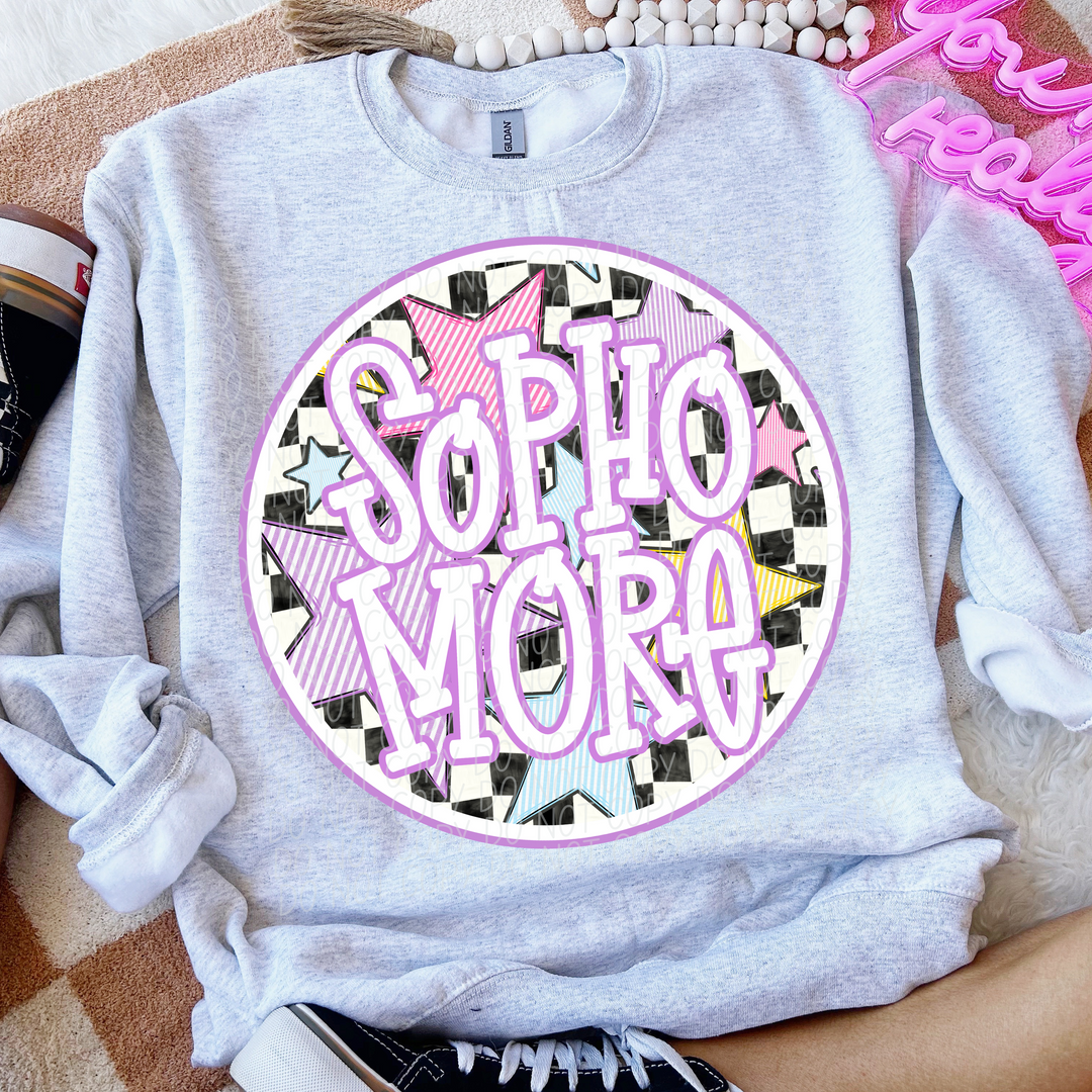 Back To School Stars Purple - Grade Levels DTF Print