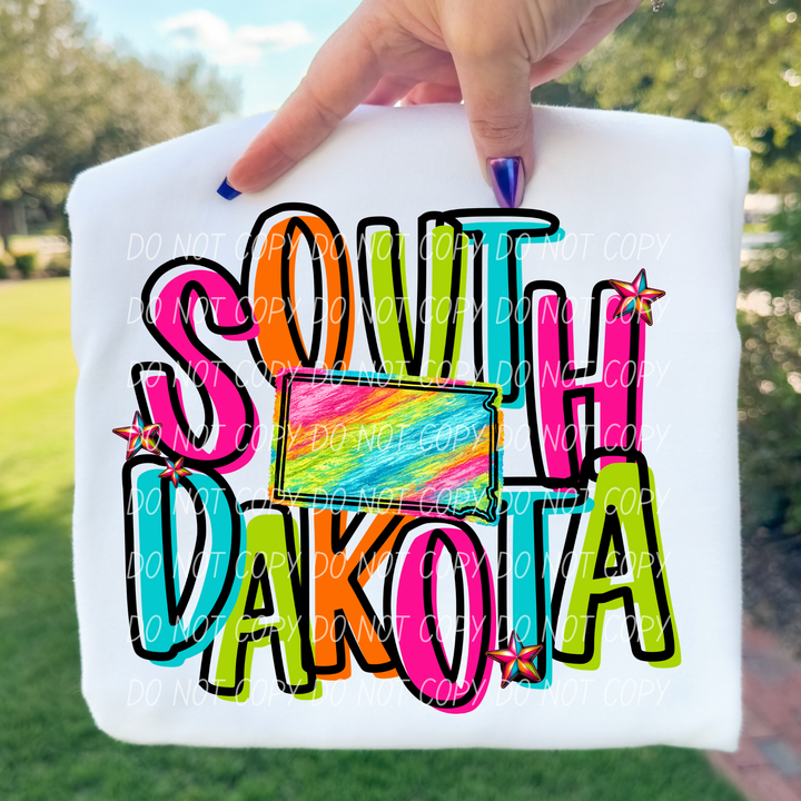 Neon States DTF Print