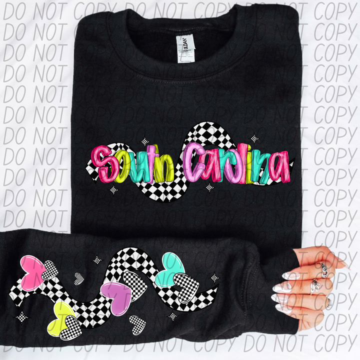 Bright Checkered States SLEEVE DTF Print