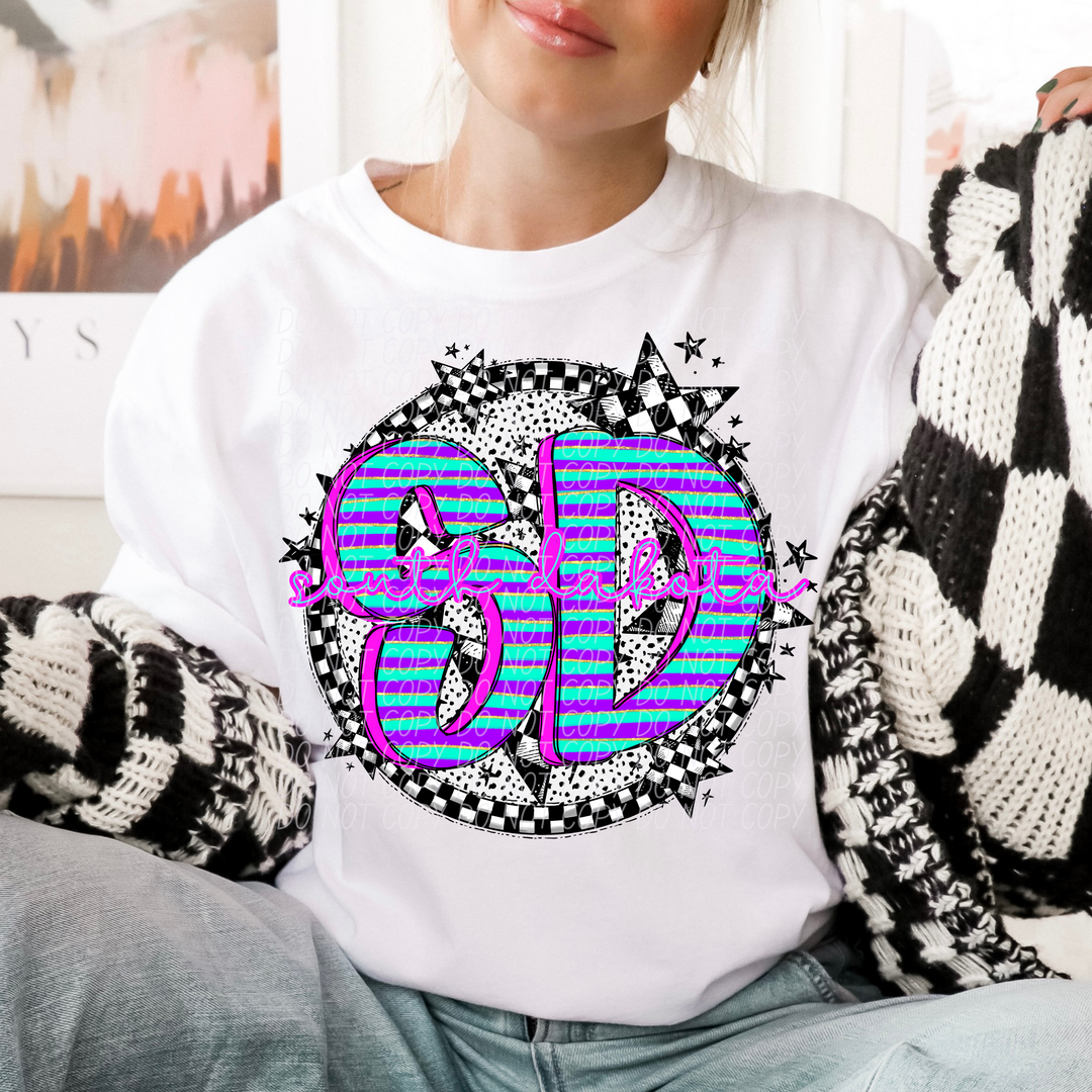 Striped Spring States DTF Print