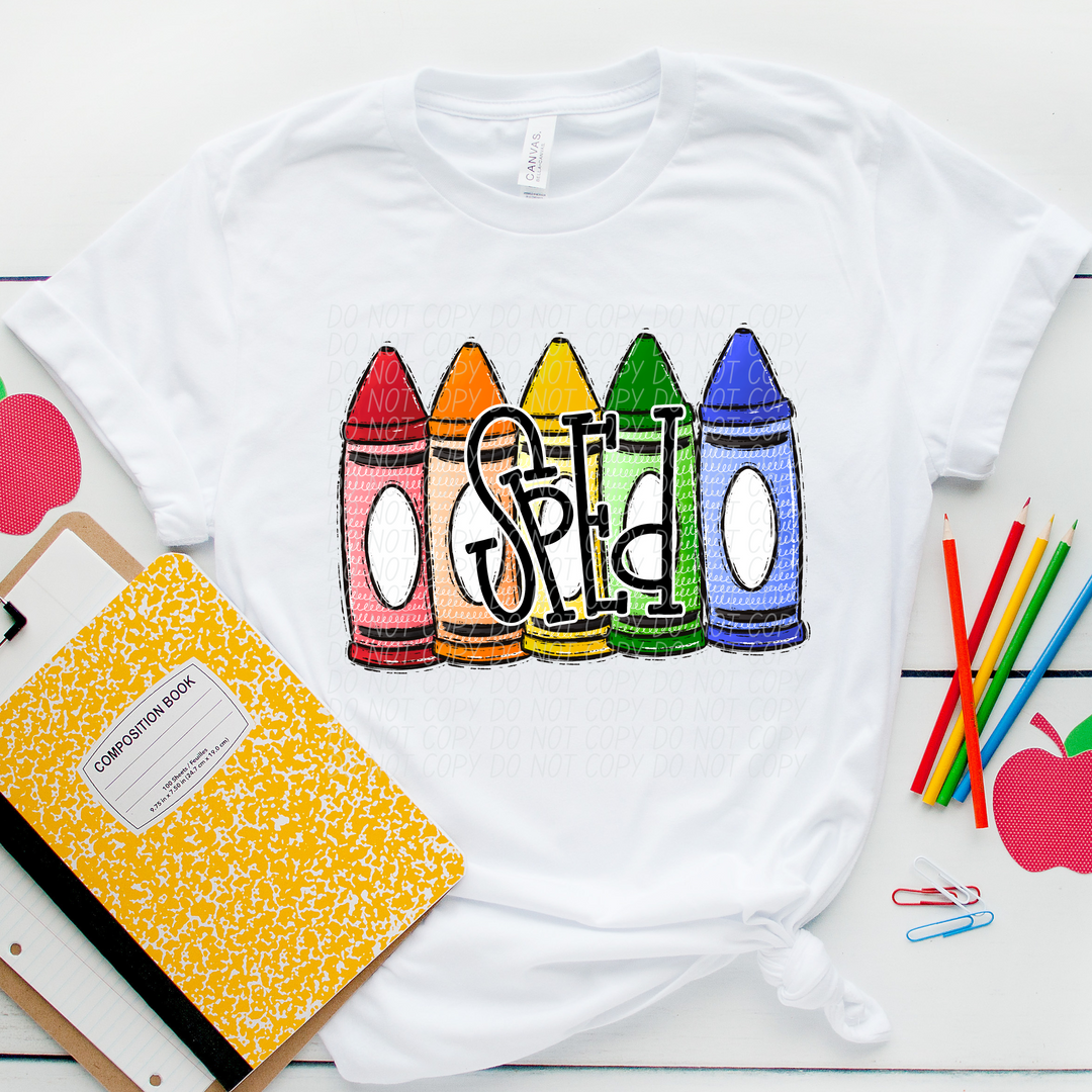 Primary Crayon School Grades and Occupations DTF Print