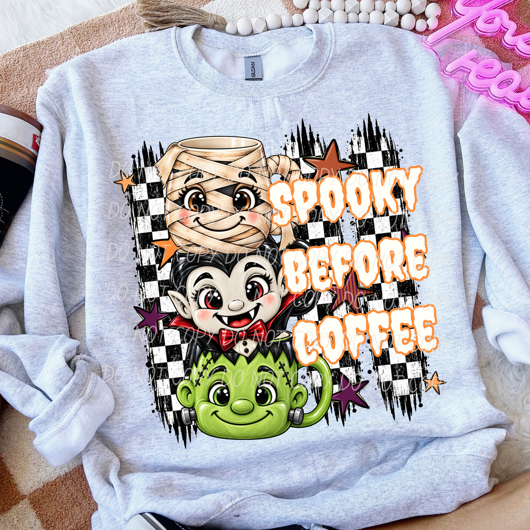 Spooky Before Coffee DTF Print