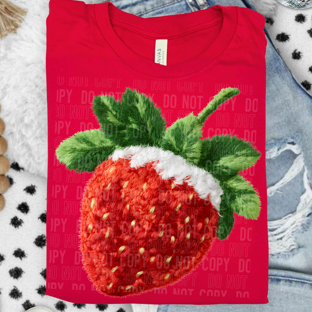 Strawberry Faux Yarn DTF Print