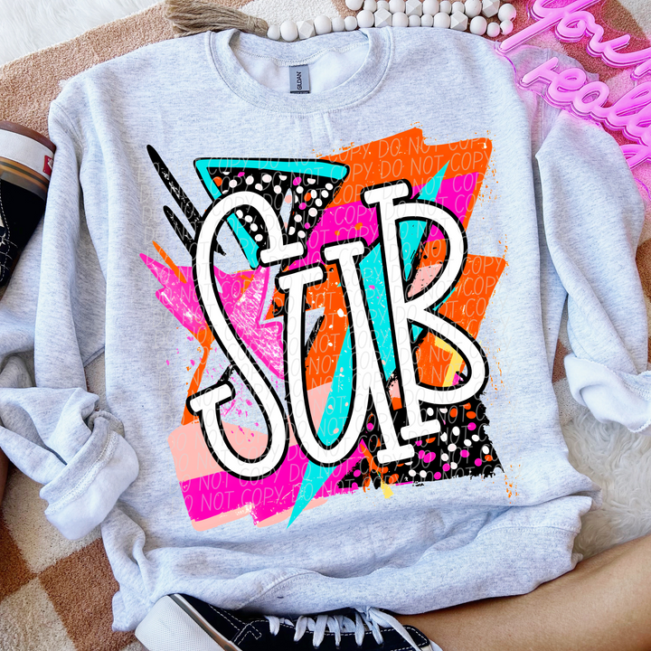 Bright Retro School Titles DTF Print