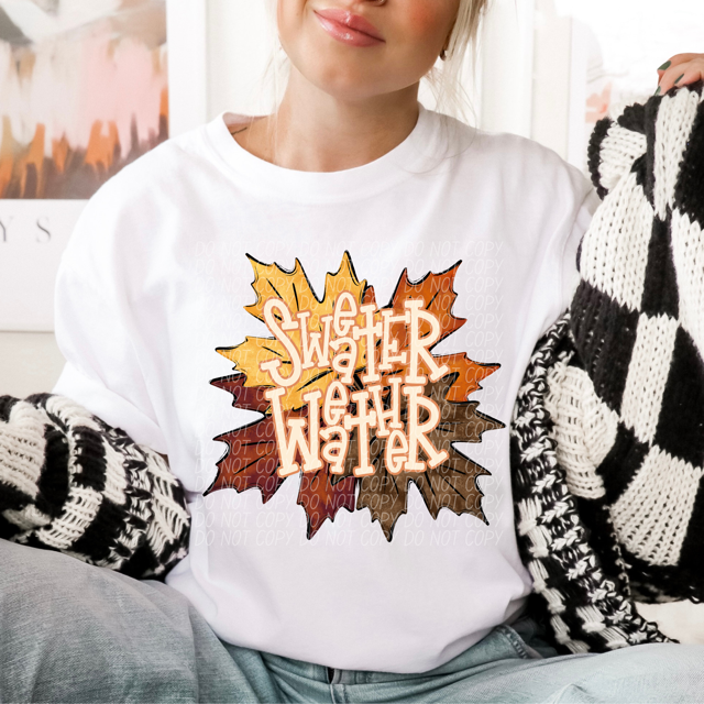 Sweater Weather Leaves DTF Print