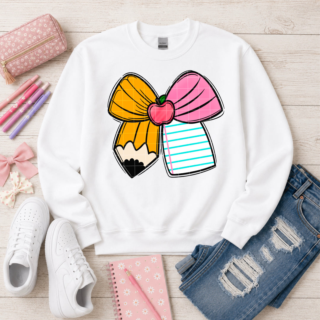 School Pencil Bow DTF Print
