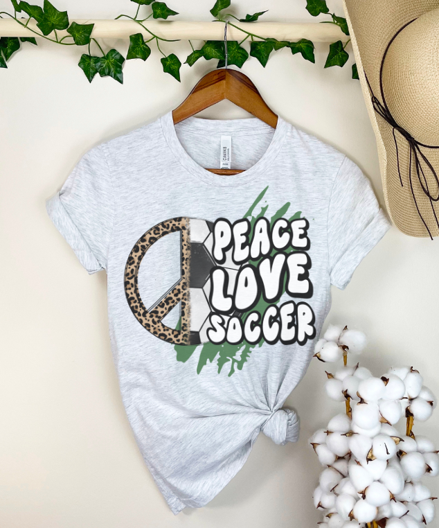 Peace Love Soccer DTF Print