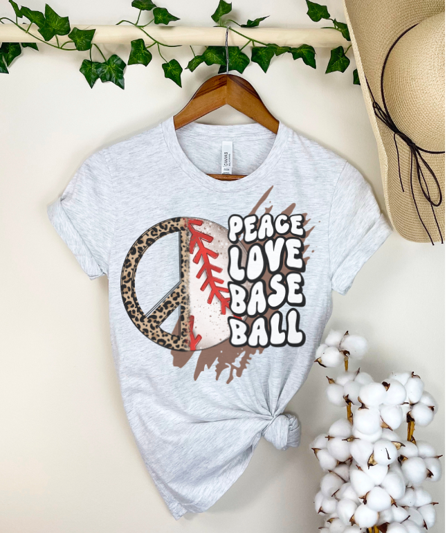 Peace Love Baseball DTF Print