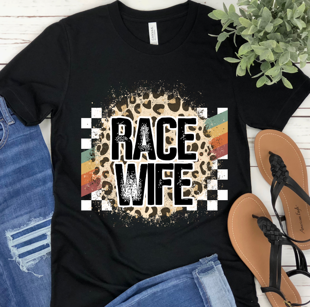 Rainbow Racing Race Wife DTF Print