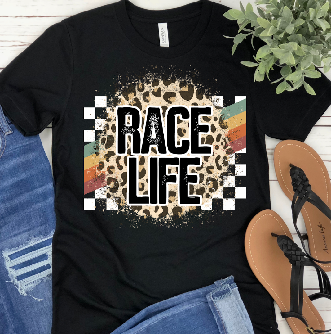 Rainbow Racing Race Life DTF Print