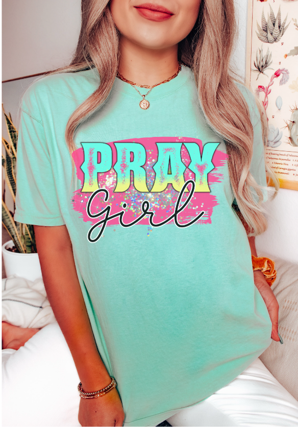 Pray Girl DTF Print