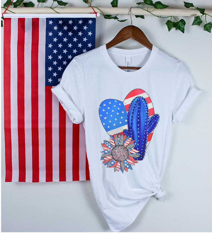 Patriotic Heart DTF Print