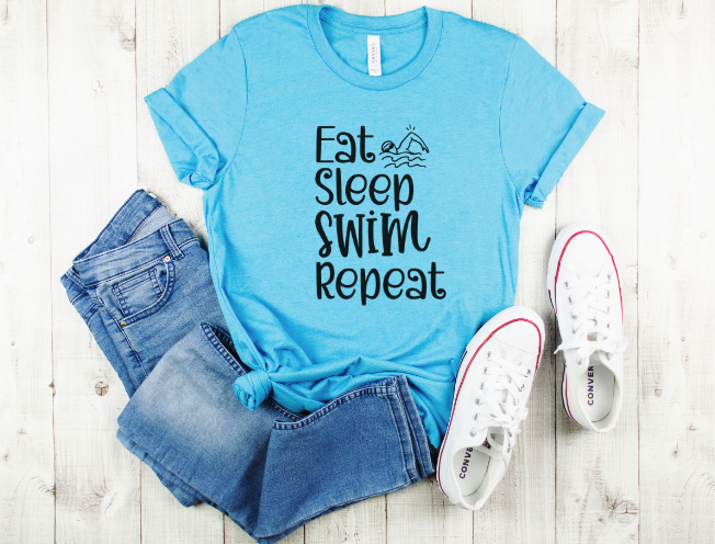 Eat Sleep Swim Repeat DTF Print