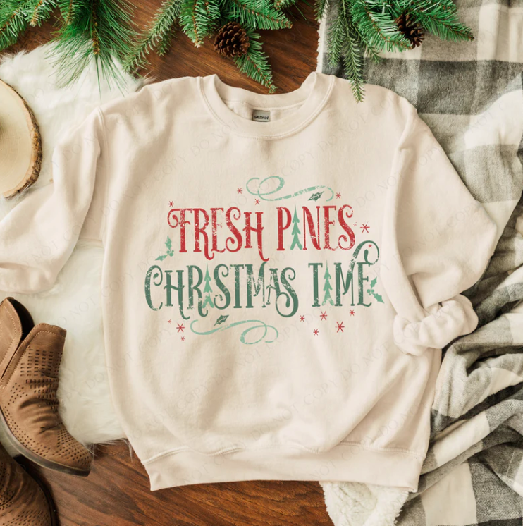 Fresh Pines Christmas Time DTF Print