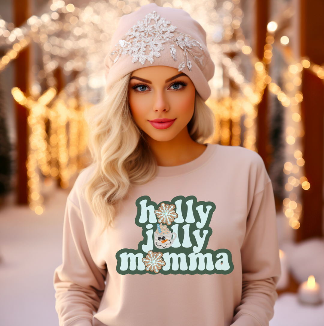 Holly Jolly Momma Green DTF Print