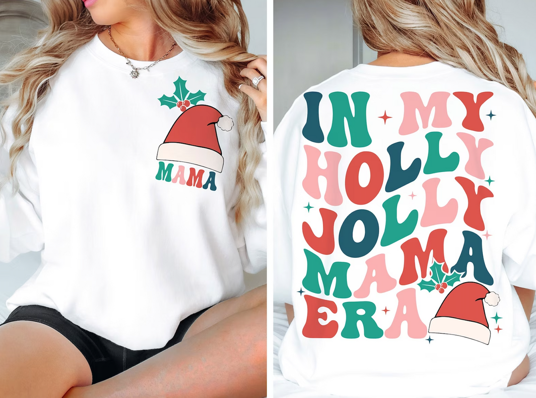 In my Holly Jolly Mama Era Set DTF Print