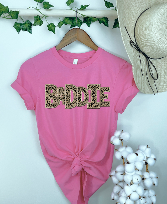 Baddie Leopard Faux Embroidery DTF Print