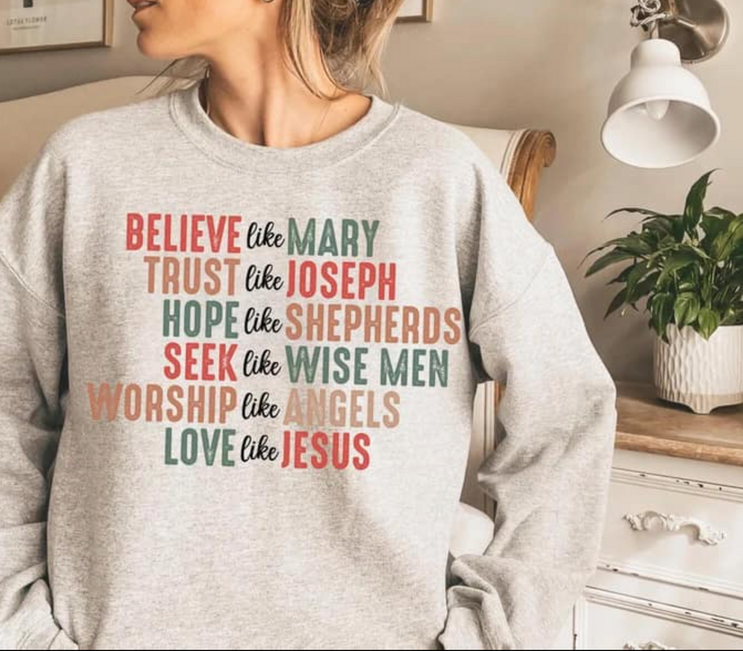 Believe Like Mary Trust Like Joseph DTF Print