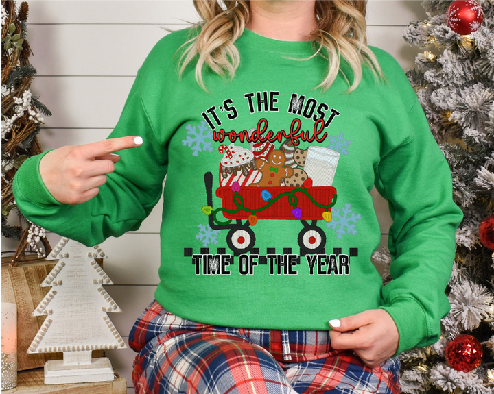 It's The Most Wonderful Time of The Year Faux Embroidery DTF Print