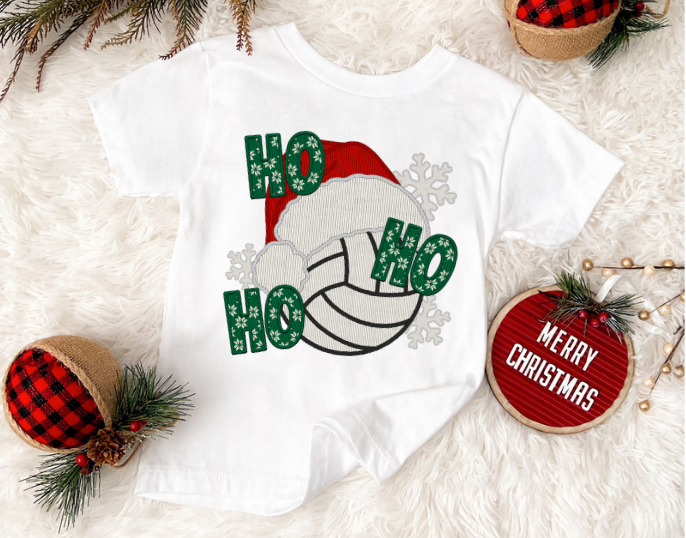 Santa Hat Sport Faux Embroidery DTF Print