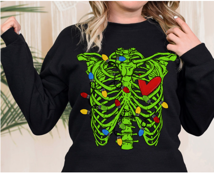 Christmas Ribcages DTF Print