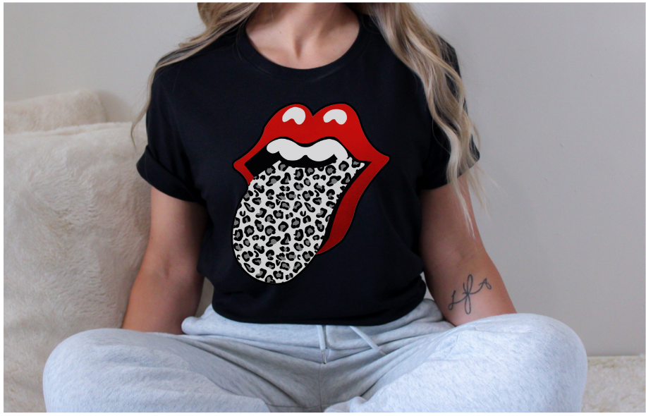 Leopard Print Tongues DTF Print