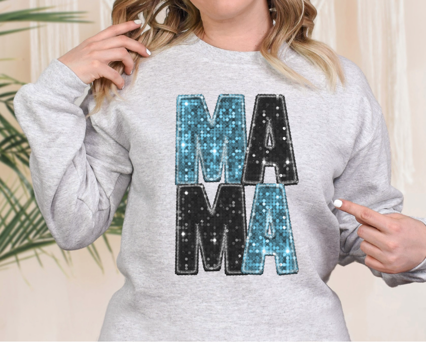 Mama and Mini Stacked Faux Glitter DTF Print