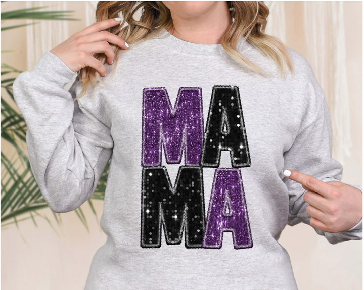 Mama and Mini Stacked Faux Glitter DTF Print