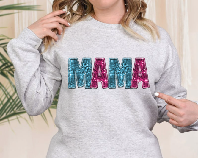 Mama and Mini Faux Glitter DTF Print