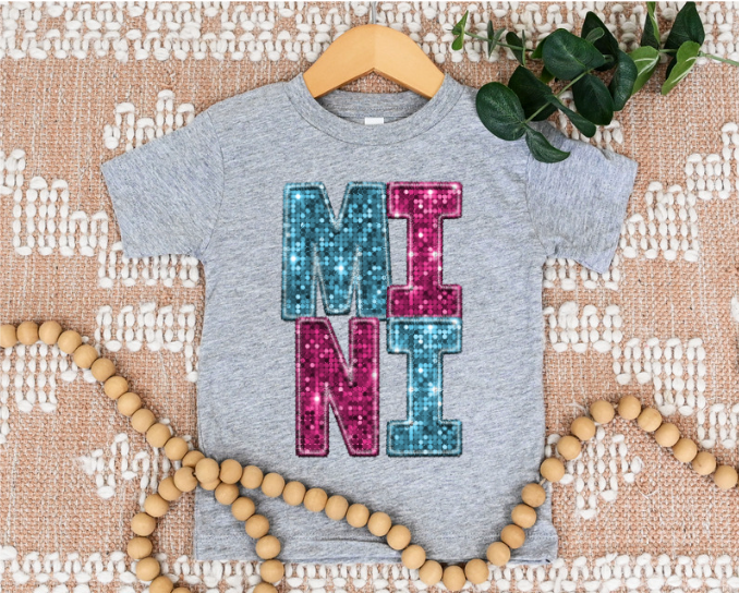 Mama and Mini Stacked Faux Glitter DTF Print