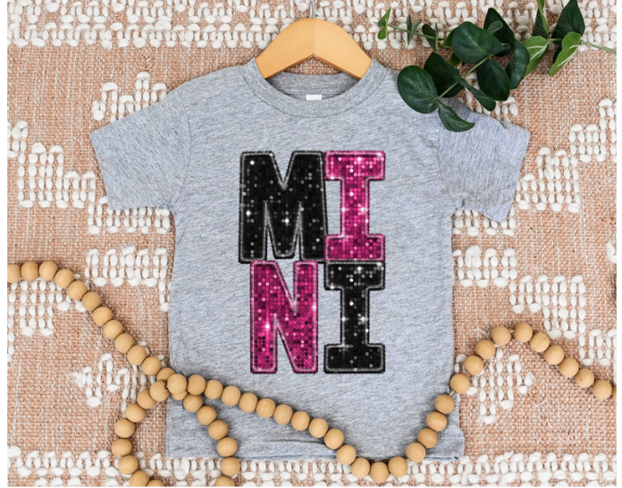 Mama and Mini Stacked Faux Glitter DTF Print