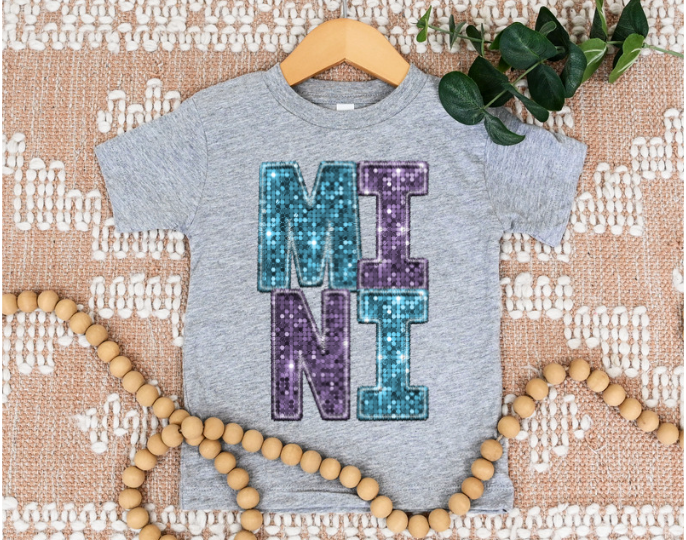 Mama and Mini Stacked Faux Glitter DTF Print