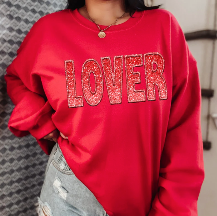 Lover Faux Embroidery DTF Print