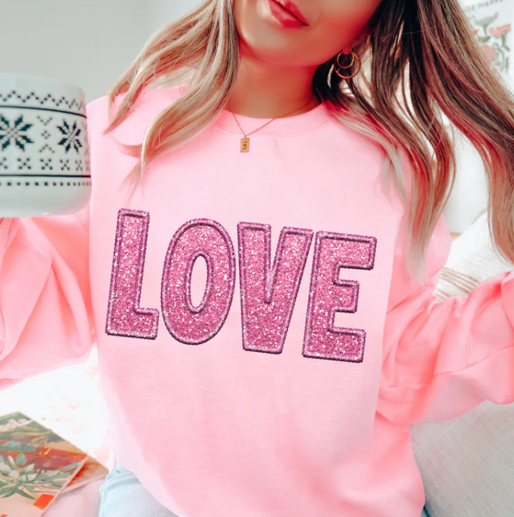 Love Faux Embroidery DTF Print