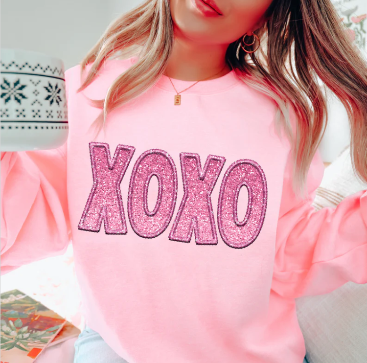 XOXO Faux Embroidery DTF Print