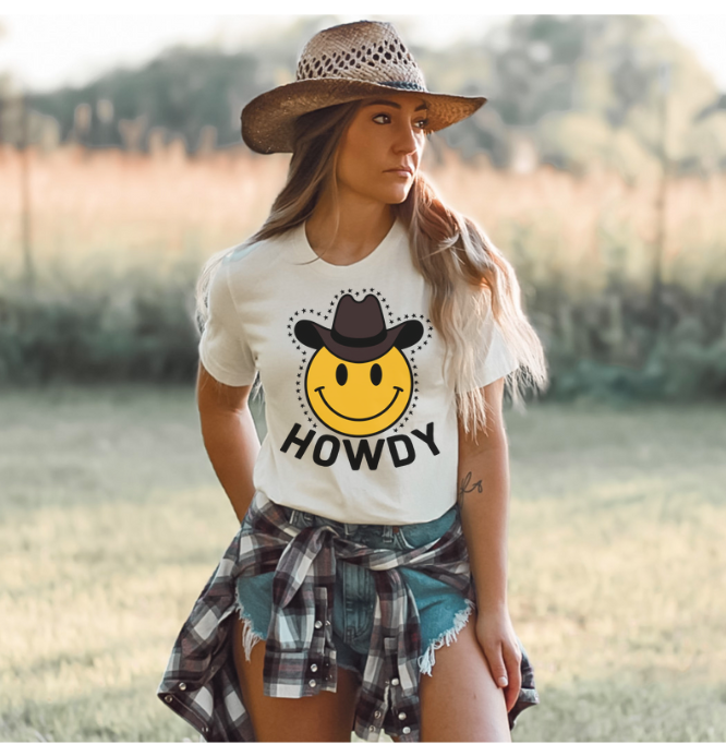 Howdy Smiley DTF Print