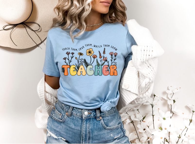 Teacher Flowers DTF Print