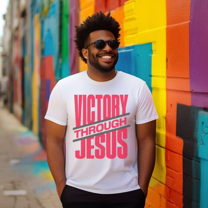 Victory Through Jesus DTF Print