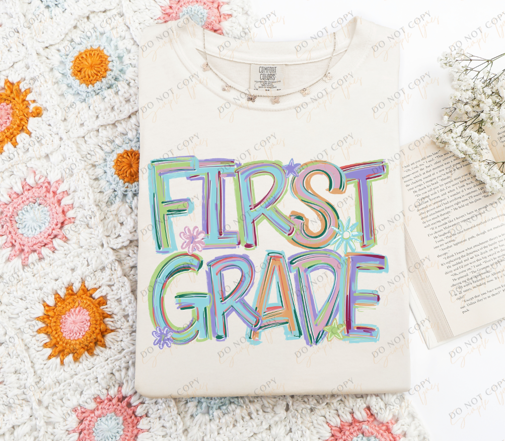 Back To School Tilted Words DTF Print