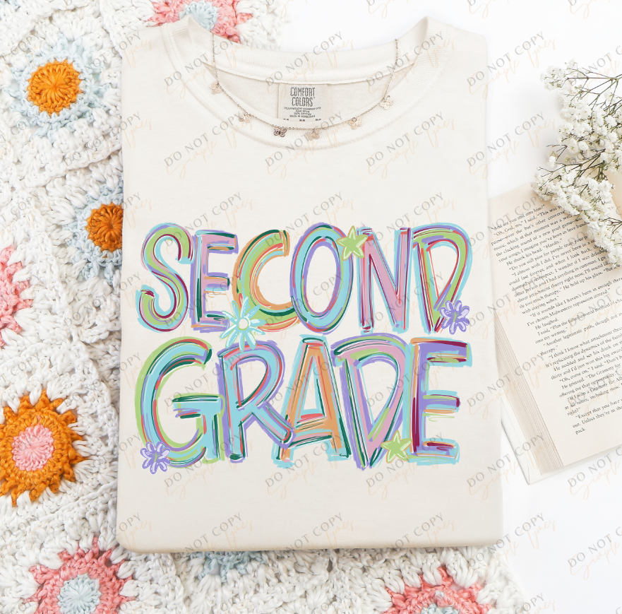 Back To School Tilted Words DTF Print