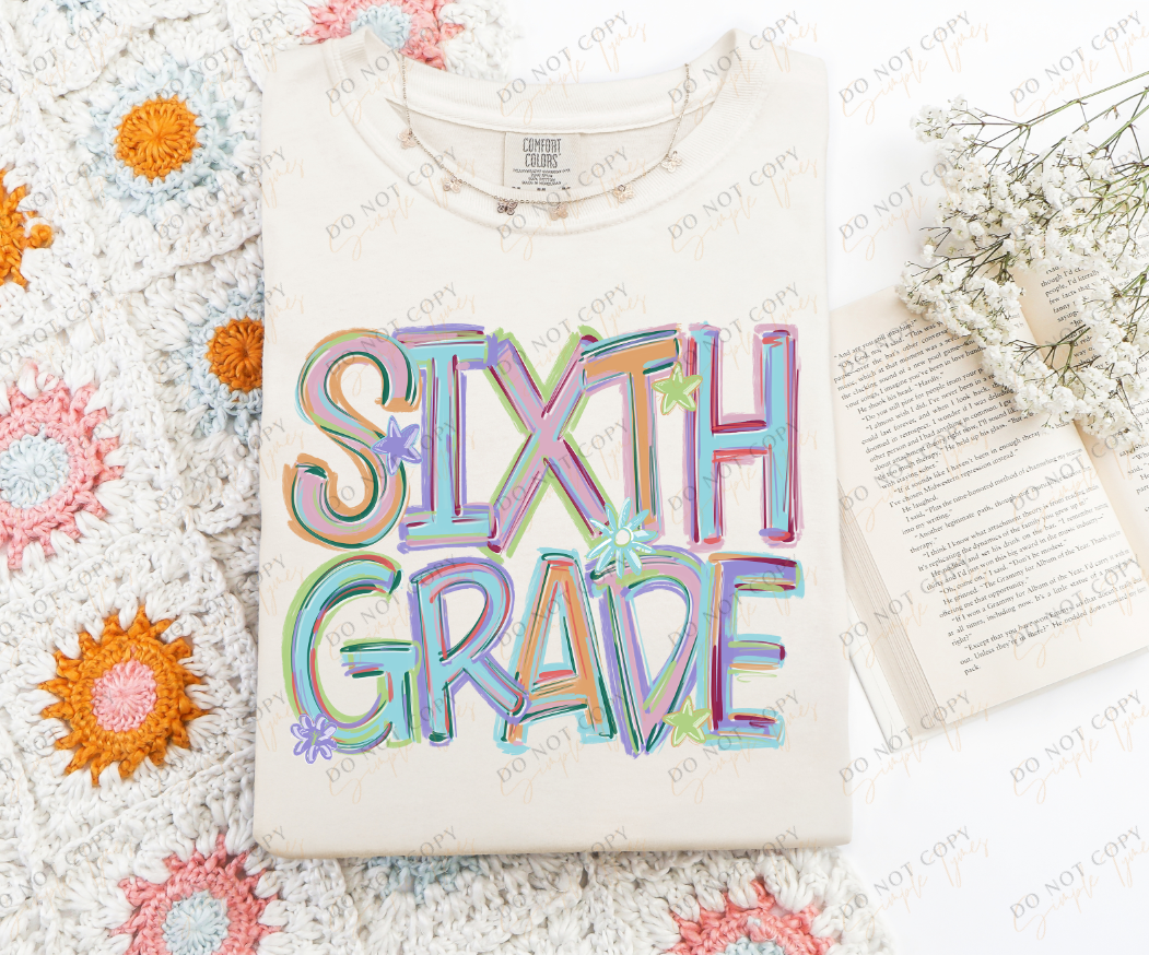 Back To School Tilted Words DTF Print