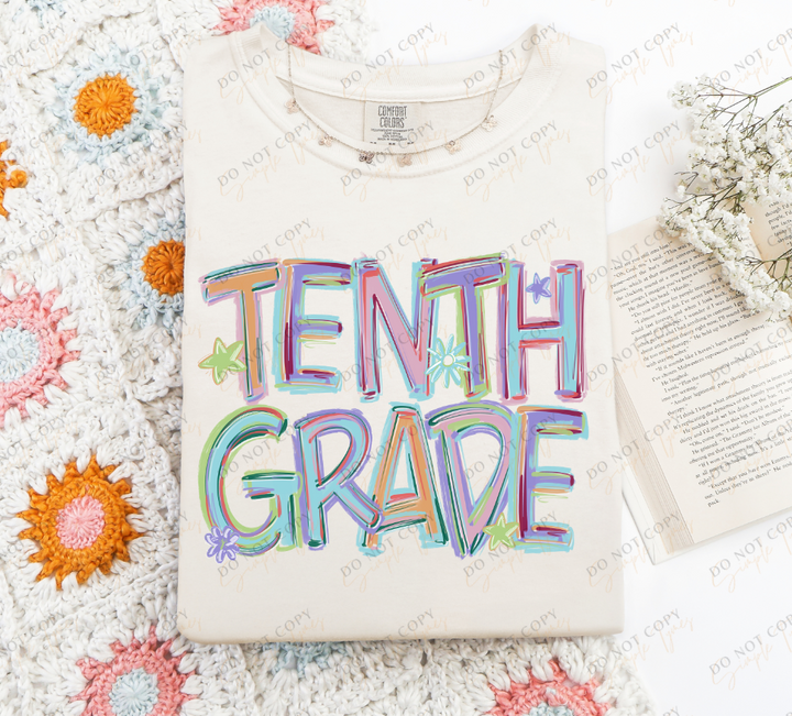 Back To School Tilted Words DTF Print