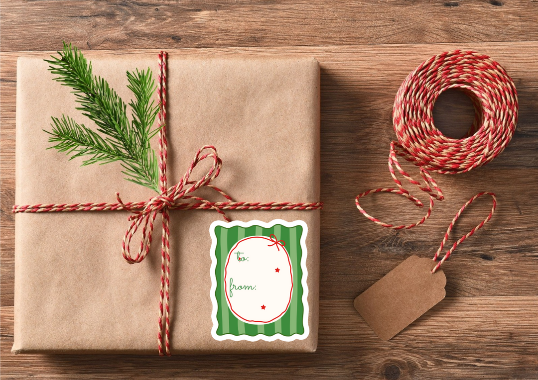 Pink and Preppy to and From Die Cut Stickers