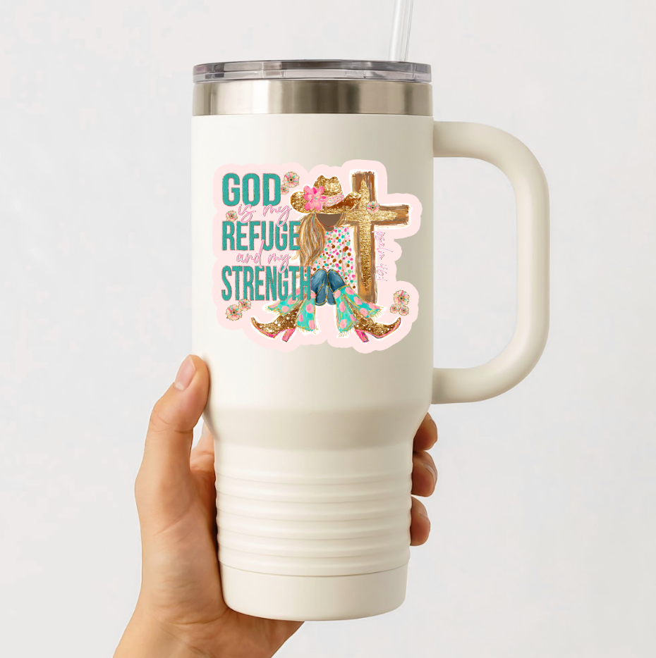 God is my Refuge Die Cut Stickers