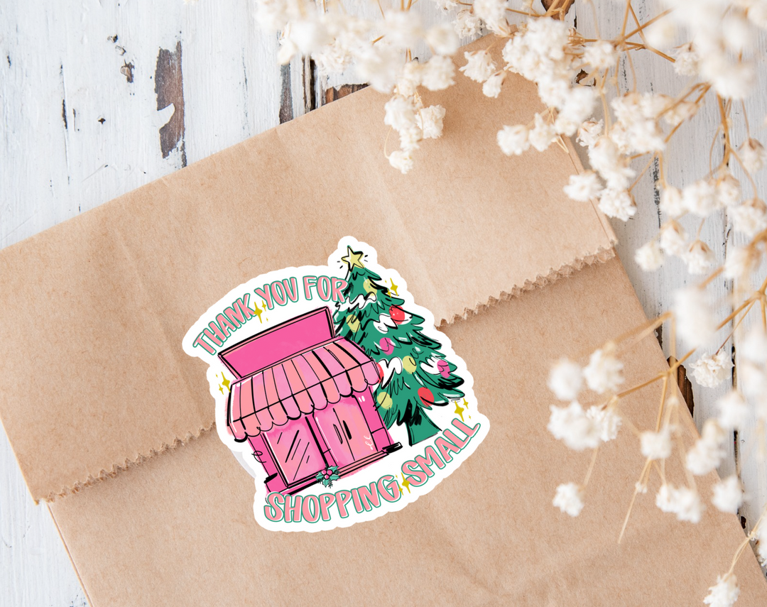Thank You for Shopping Small Die Cut Stickers