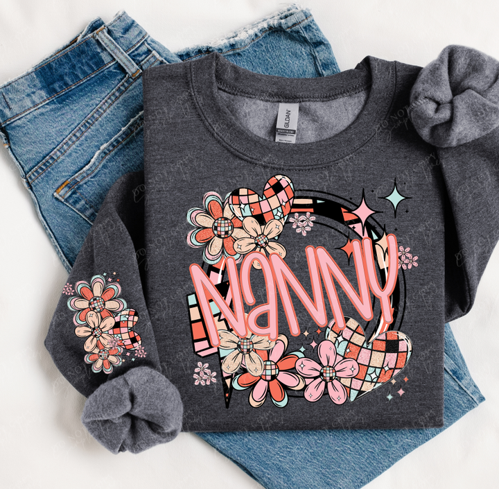 Daisy Heart Names DTF Print