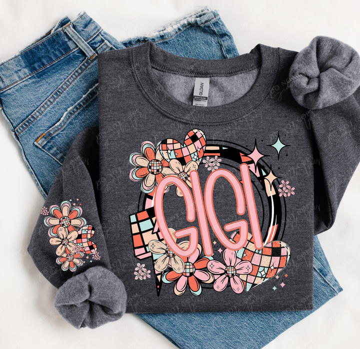 Daisy Heart Names DTF Print