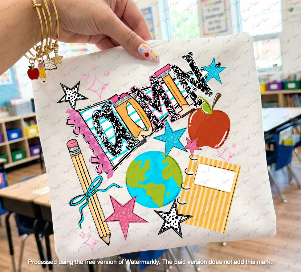 Back to School Name Pennant DTF Print